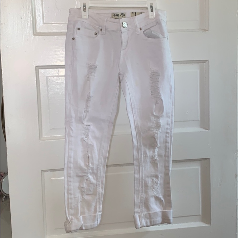 Ripped white jeans